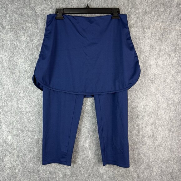 Sonic Slimmers Kathleen Kirkwood Athletic 2 In 1 Skirt Leggings L Blue Sporty - Picture 1 of 10